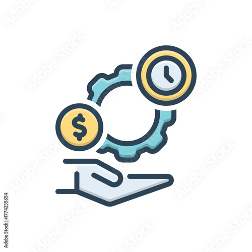 Color illustration icon for efficient service