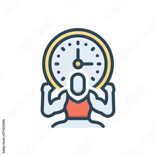 Color illustration icon for effort reduction