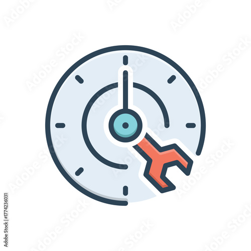 Color illustration icon for quick service