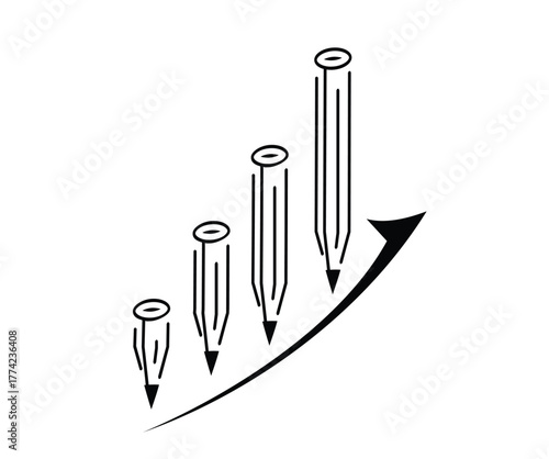 finance icon pencil bar chart