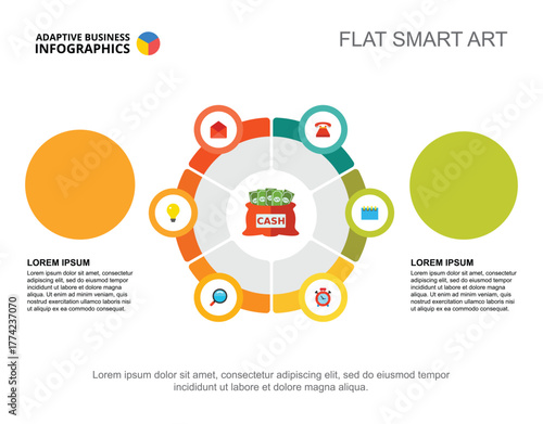 Two partners process chart template for presentation