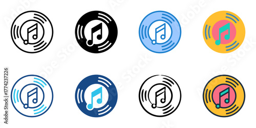 Song icon set multiple style collection 

