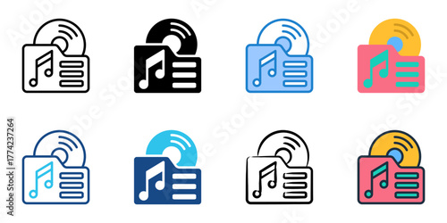 Album icon set multiple style collection 
