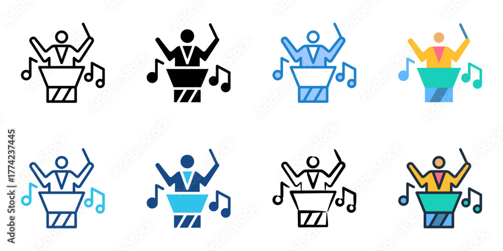 Φωτογραφία Conductor icon set multiple style collection