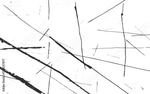 Minimalist abstract background with intersecting black lines on a white surface. Abstract background with random black lines