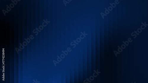 Dark blue wavy fractal glass effect on dark background. 4k animated video.