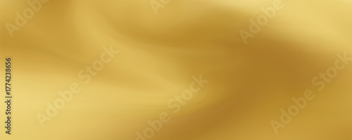 Close-up texture of natural gold silk. Light Golden fabric smooth texture surface background. Smooth elegant gold silk in Sepia toned. Texture, background, pattern, template. 3D vector illustration.