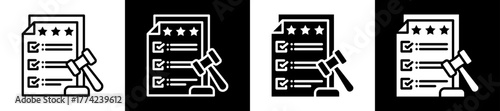 Compliance Adherence Icon Set In Black And White Filled Style Collection