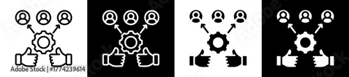 Stakeholder Feedback Icon Set In Black And White Filled Style Collection