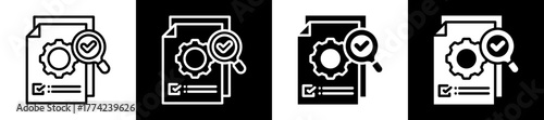 Internal Control Icon Set In Black And White Filled Style Collection
