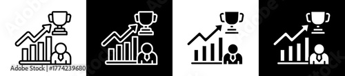 Achievement Reward Icon Set In Black And White Filled Style Collection