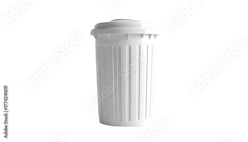 Wallpaper Mural Rendered isolated white trash can with lid, against a stark black background Torontodigital.ca