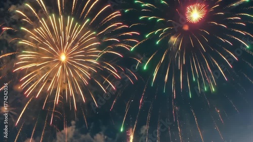 Low Angle Perspective of a Night Sky Brilliantly Illuminated by the Explosive Light of Bursting
