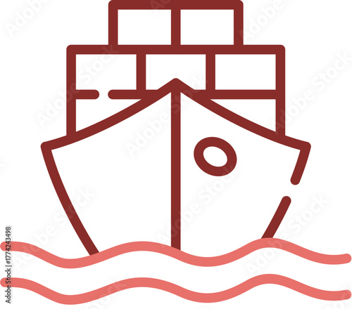 cargo ship line dual color