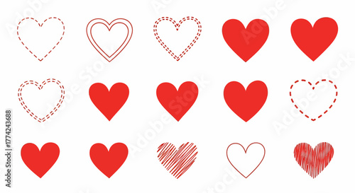 Romantic Heart Vectors A Collection of Red Heart Illustrations in Vector Format