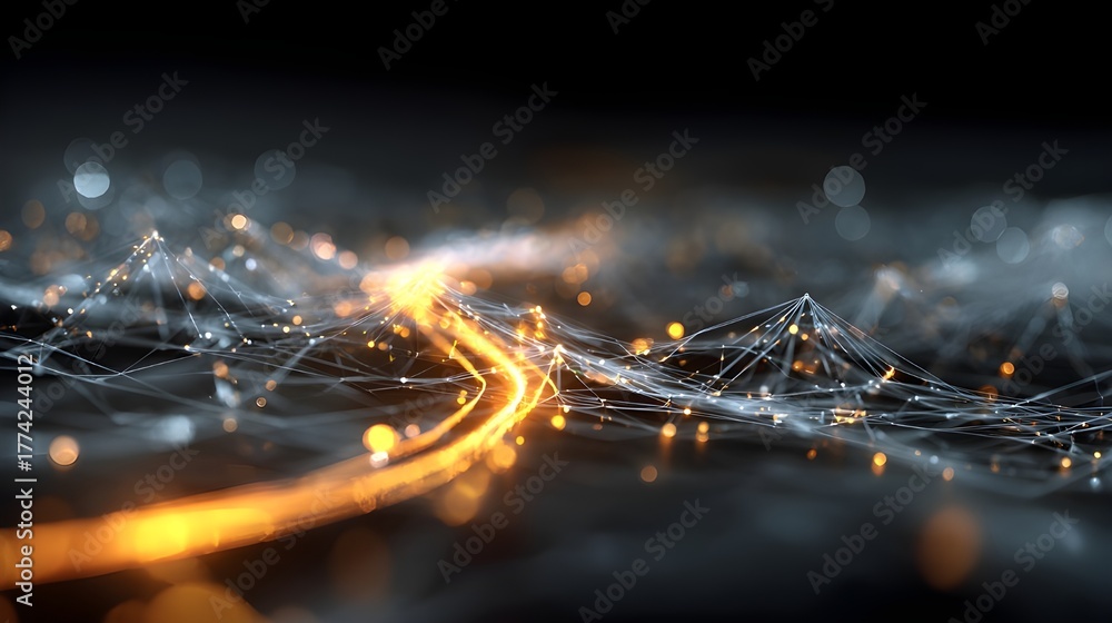 Obraz premium Neural Network Visualized on a Holographic Display with Glowing Connections for Advanced Technology and AI