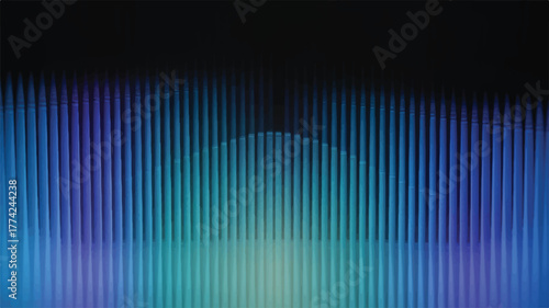 Abstract digital art with gradient blue and teal lines, creating a mesmerizing optical effect and visual depth