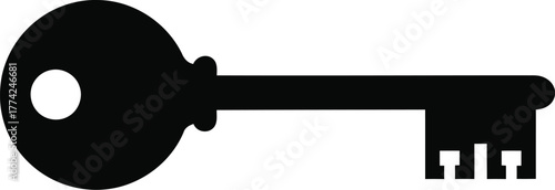 Vintage key silhouette security access solution