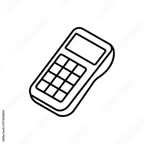 Outline of handheld pos on transparent background