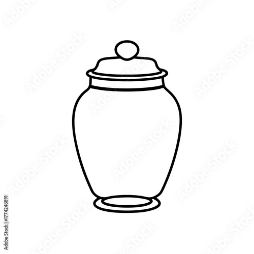 black and white jar with lid outline clip art preview
