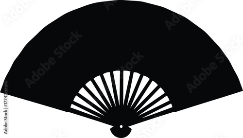 Black folding fan silhouette