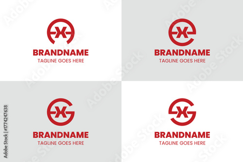 Letters AX EX GX SX Monogram Logo Set, for business with XA XG XG XS initials