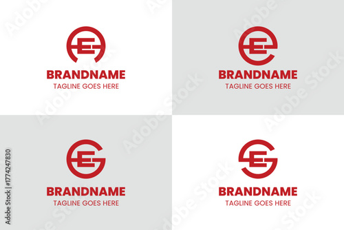 Letters AE EE GE SE Monogram Logo Set, for business with EA E EG ES initials
