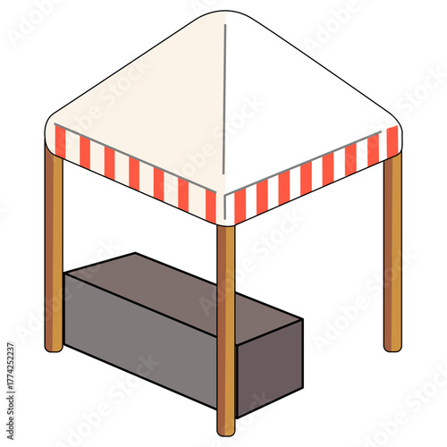 Illustration of empty Market Stall with Awning
Market Stall with Awning