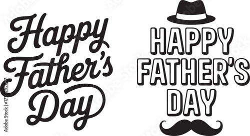 Happy father's day text and graphics