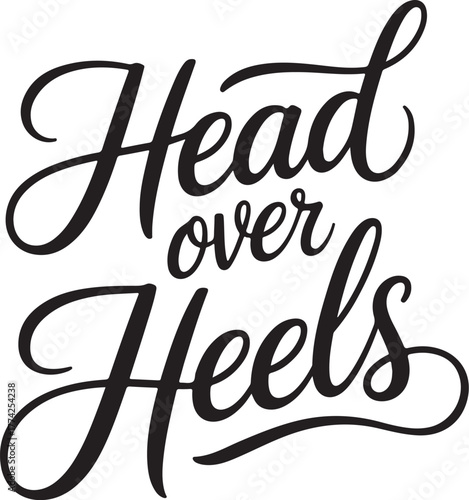 Head over heels text illustration