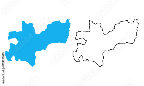 map of Caldas is a Department of Colombia. Map with detailed outlines and blue silhouettes