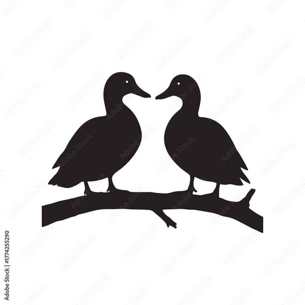 Fototapeta premium two birds on a branch
