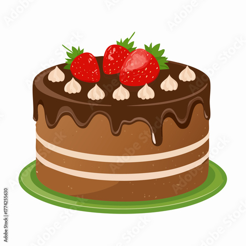 chocolate cake with strawberries