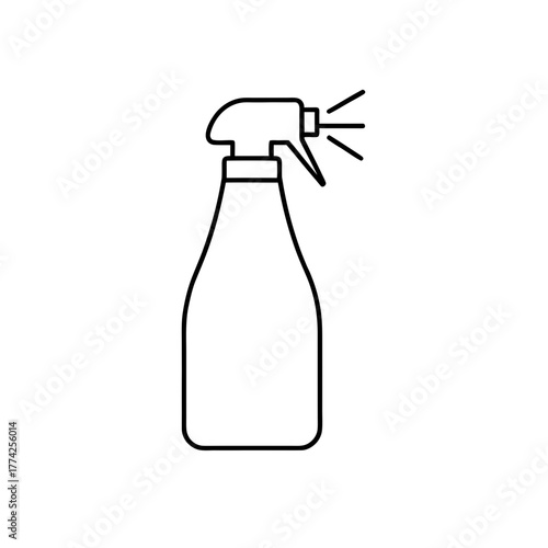 Outline spray bottle icon on transparent background