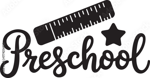 Preschool ruler and star