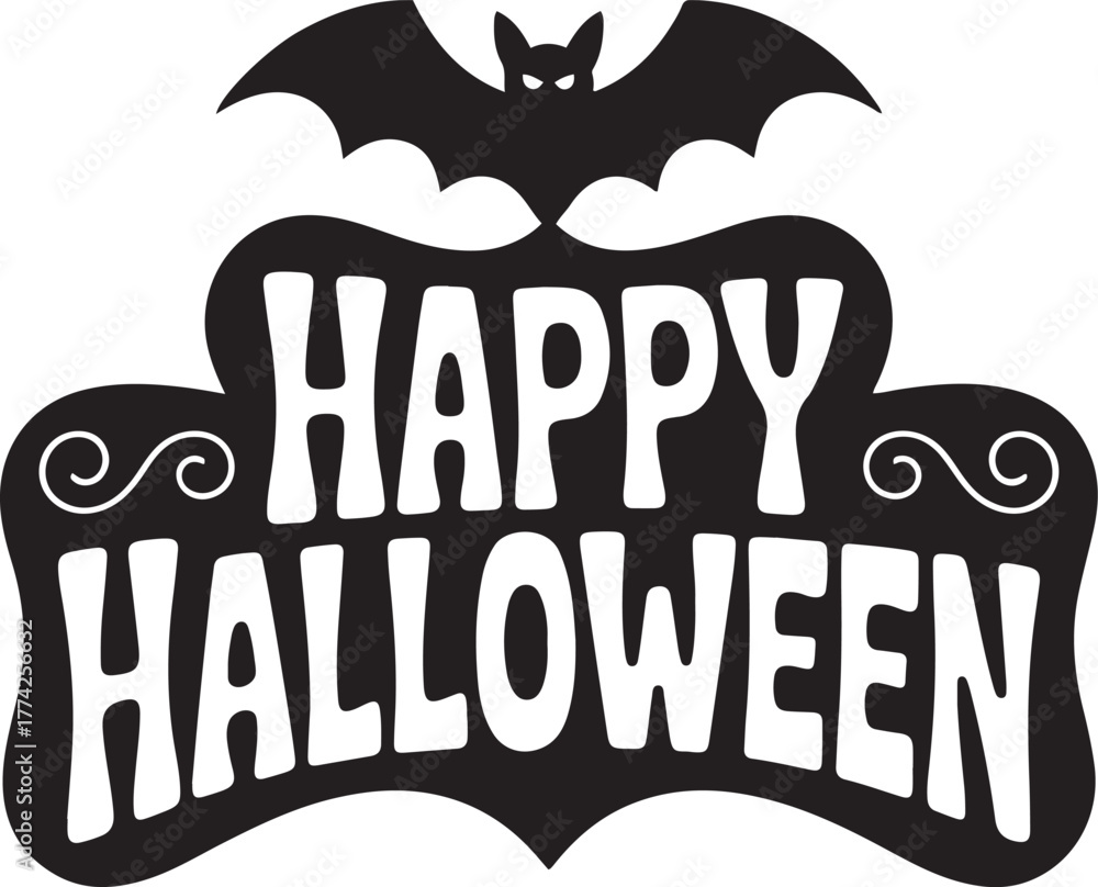 Fototapeta premium Happy halloween bat illustration