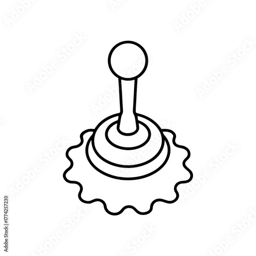 Outline of a gear shift on transparent background