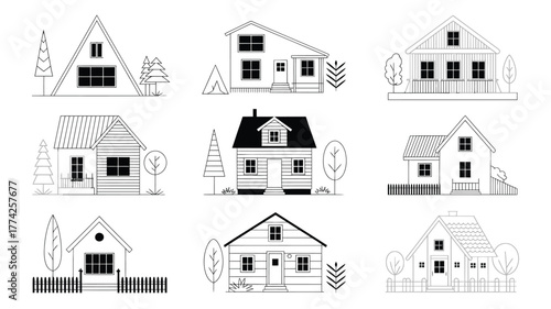 Discover diverse charming house designs, perfect for real estate, architecture, and lifestyle projects seeking modern and classic appeal.