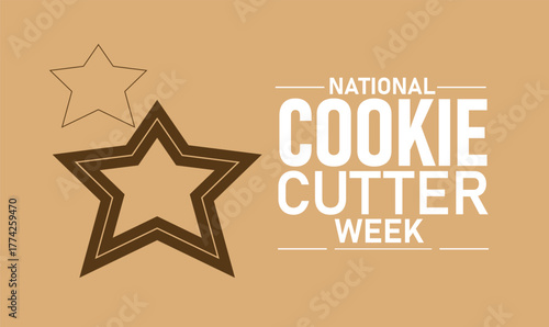 National Cookie Cutter Week Poster Banner and Background Abstract Design Template Featuring Colorful Cookie Cutter and Dough Illustration for Baking Celebration Dessert Festival and Culinary Awareness