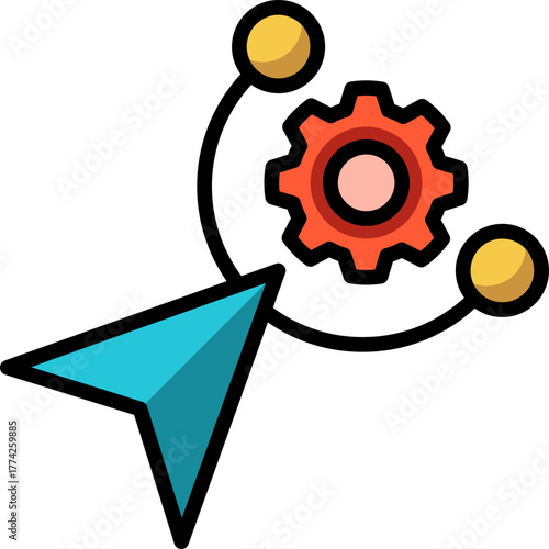 Reshape Lineal Color Icon – Colorful Vector Shape Adjustment Symbol for Digital Design Interface