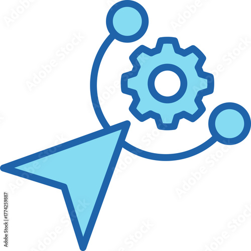 Reshape Lineal Blue Icon – Modern Blue Line Style Vector Adjustment Tool Symbol