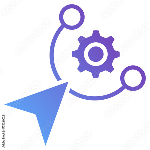 Reshape Gradient Glyph Icon – Modern Vector Shape Adjustment and Gear Tool Symbol