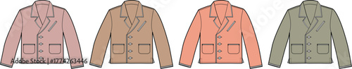 Four Jackets in Different Colors Stylish Outerwear Fashion Options