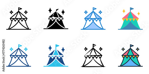 Concert icon set multiple style collection 
