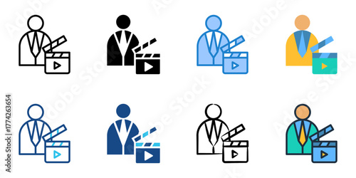 Producer icon set multiple style collection 
