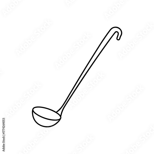 Simple outline of a ladle on transparent background