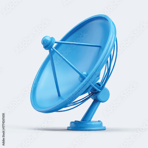 Blue Satellite Dish Antenna for Communication and Broadcasting Technology