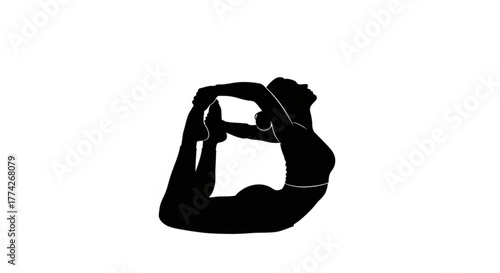Silhouette of a woman doing bow pose this image is perfect for yoga studios, wellness centers, and health blogs