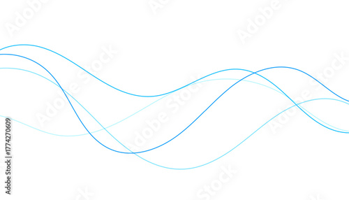 line style blue curvy wave with dynamic movement design