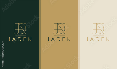 Luxury minimalist logo design, monogram name logo, minimalist letter logo, clothing brand logo